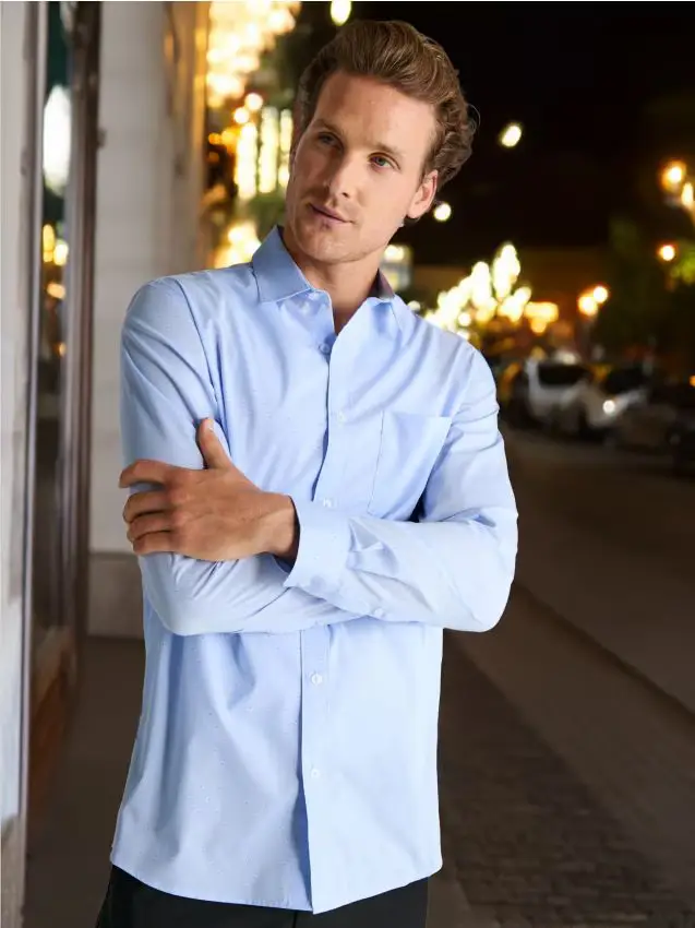 Camicia regular fit - blu pallido