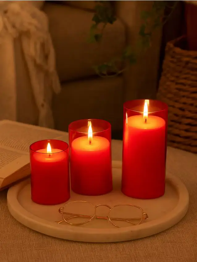 Candele LED 3 confezione - rosa pastello