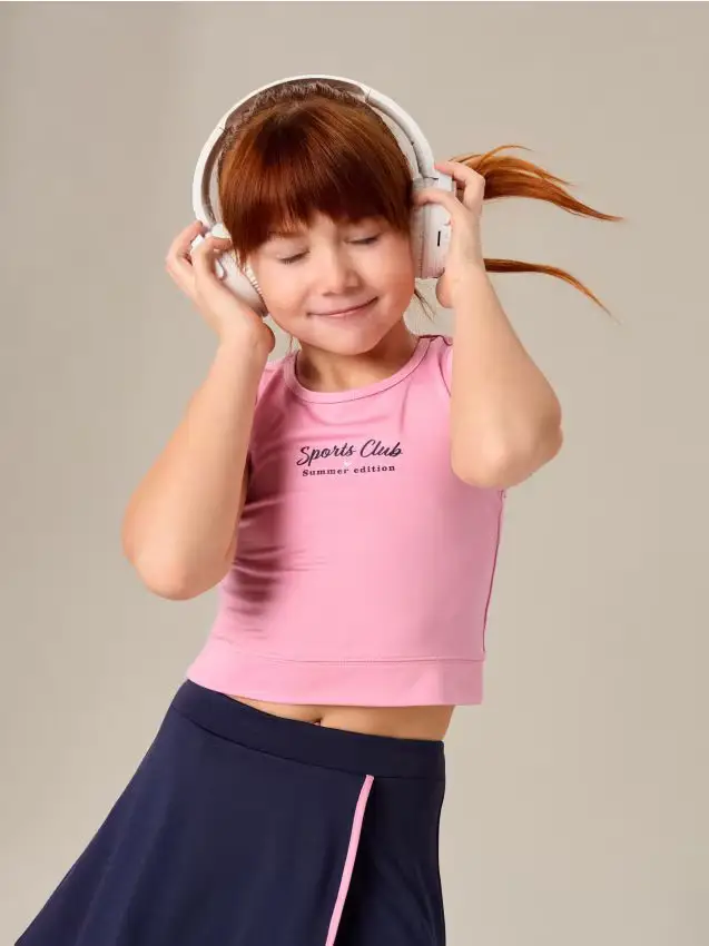 Canotta sportiva con stampa - fucsia