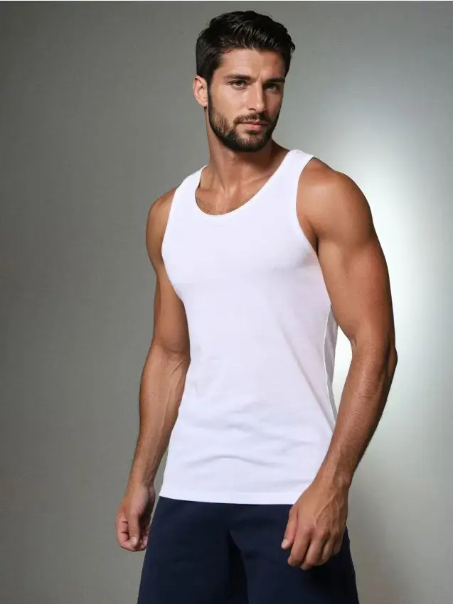 Canottiera in cotone - bianco