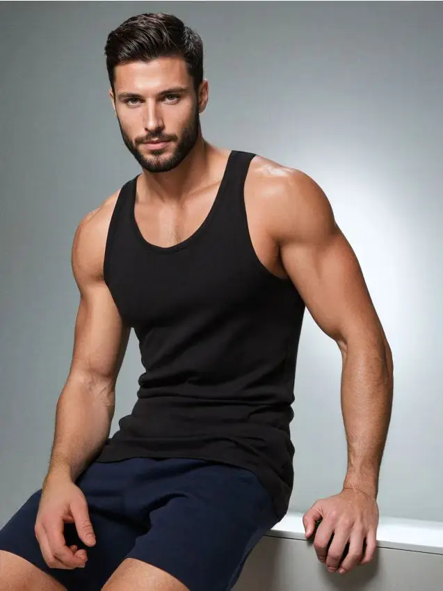 Canottiera in cotone - nero