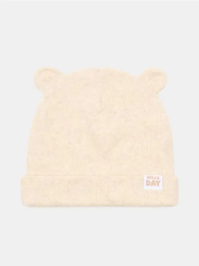 Cappello con orecchie 3D - beige