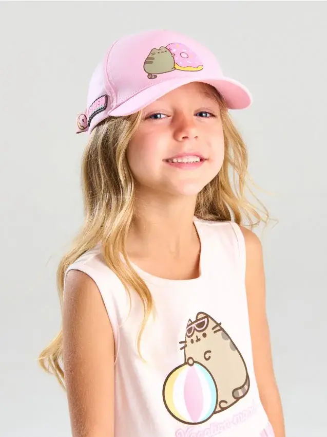 Cappello con visiera Pusheen the Cat - rosa pastello