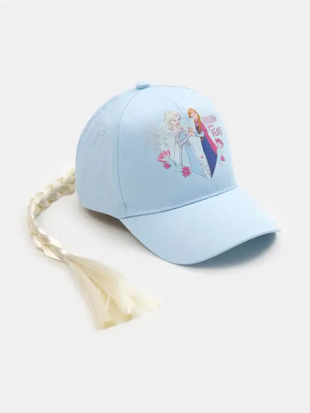 Cappello in cotone con treccia Frozen - blu pallido