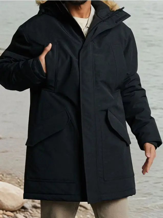 Cappotto con cappuccio - nero