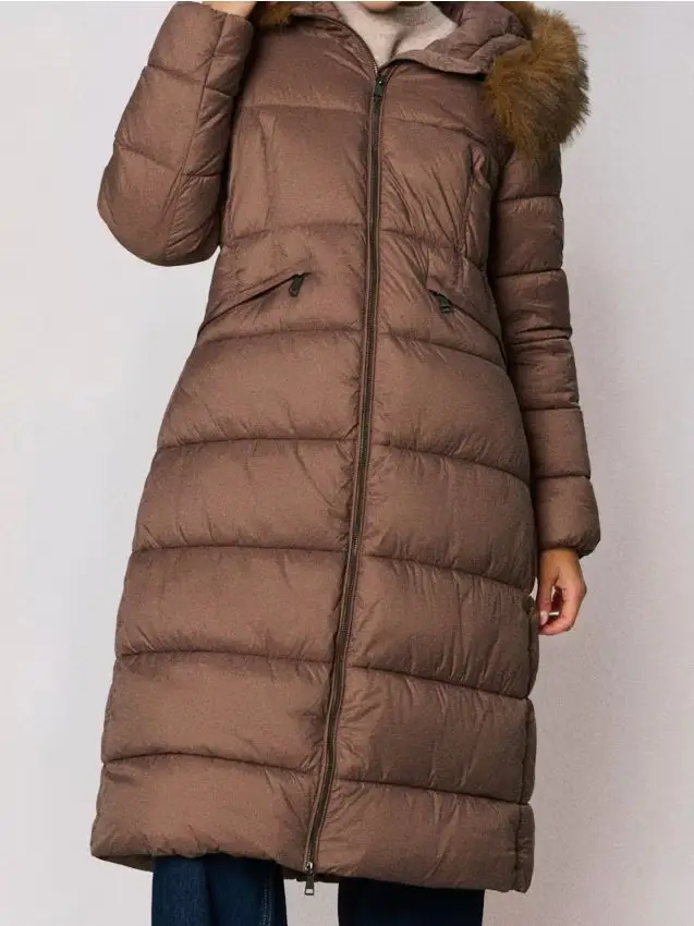 Cappotto trapuntato con cappuccio - caffè Caffè