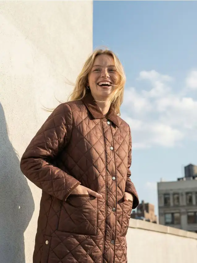 Cappotto trapuntato - marrone dorato