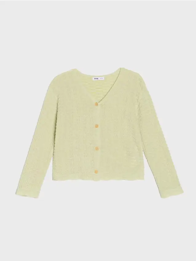 Cardigan con bottoni decorativi - verde chiaro