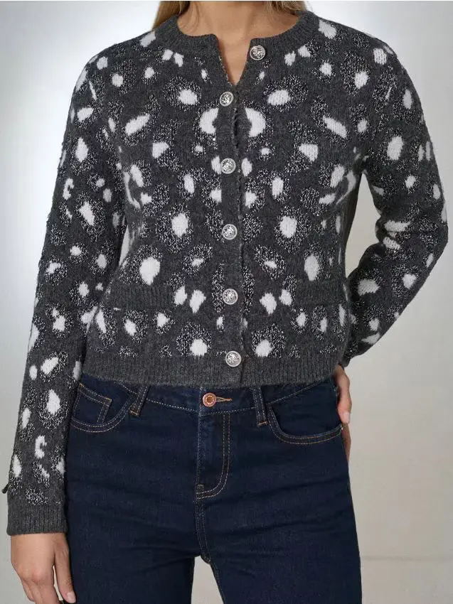 Cardigan con motivo - multicolor