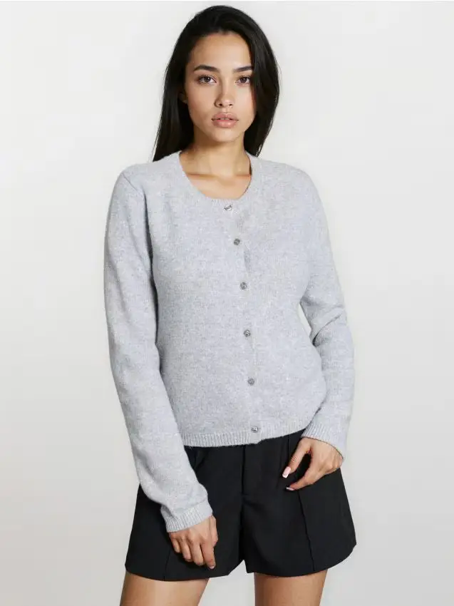 Cardigan semplice - grigio chiaro