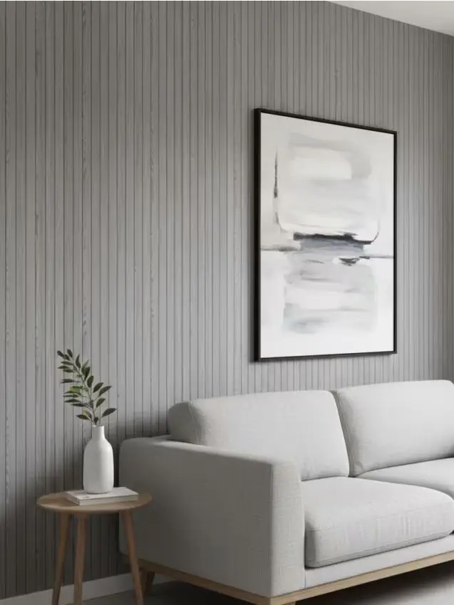 Carta da parati autoadesiva con motivo a lamelle - grigio scuro