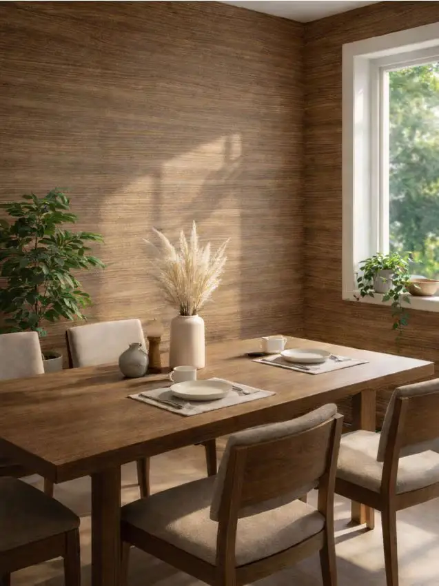 Carta da parati autoadesiva con motivo effetto legno - marrone