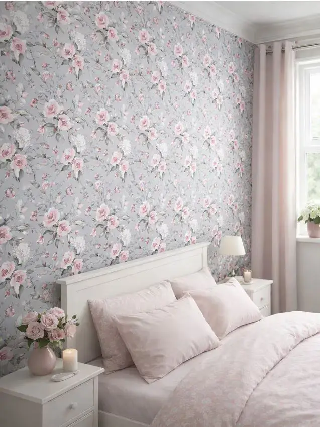 Carta da parati autoadesiva con motivo floreale - multicolor