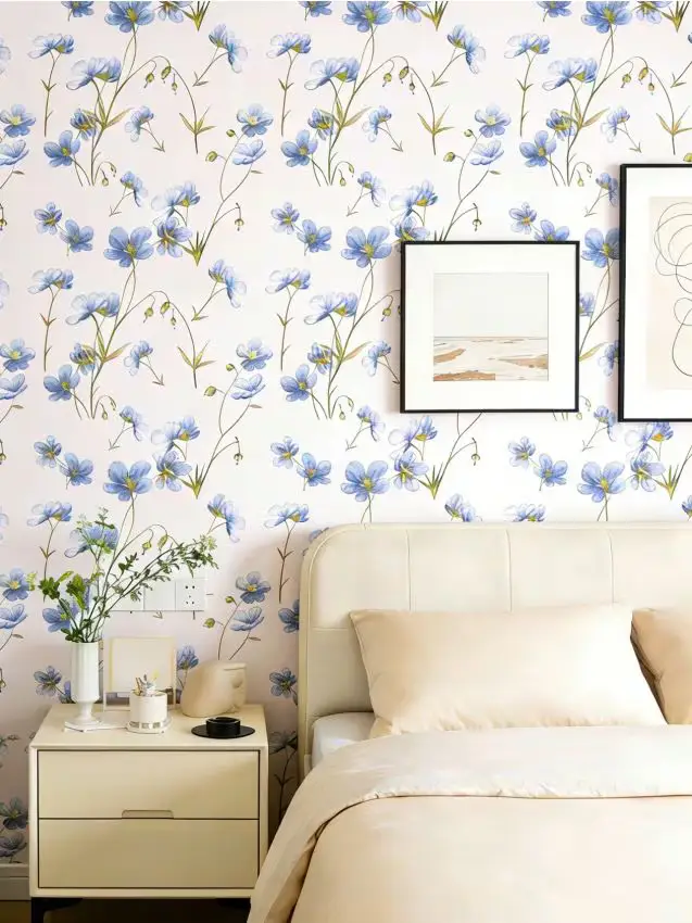 Carta da parati autoadesiva con motivo floreale - viola