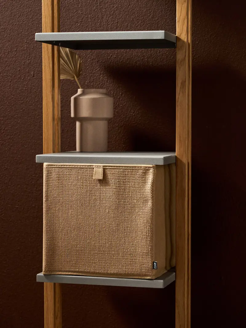 Cesta portaoggetti con frontale intrecciato - marrone miniatura 2