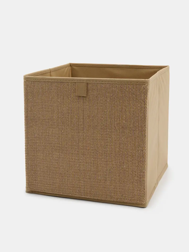 Cesta portaoggetti con frontale intrecciato - marrone miniatura 3