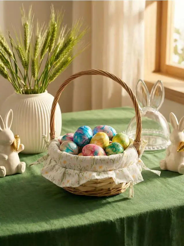 Cestino pasquale intrecciato - bianco