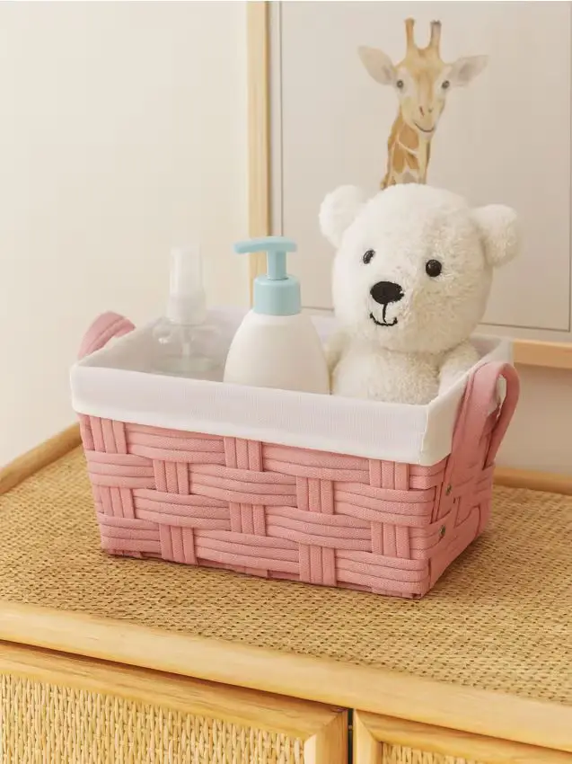 Cesto intrecciato per la conservazione - rosa pastello