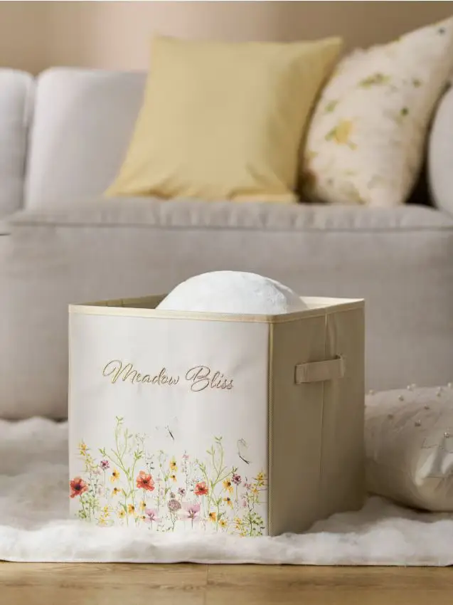 Cesto portaoggetti con motivo floreale - nude