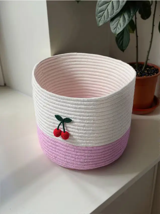 Cesto portaoggetti - rosa pastello