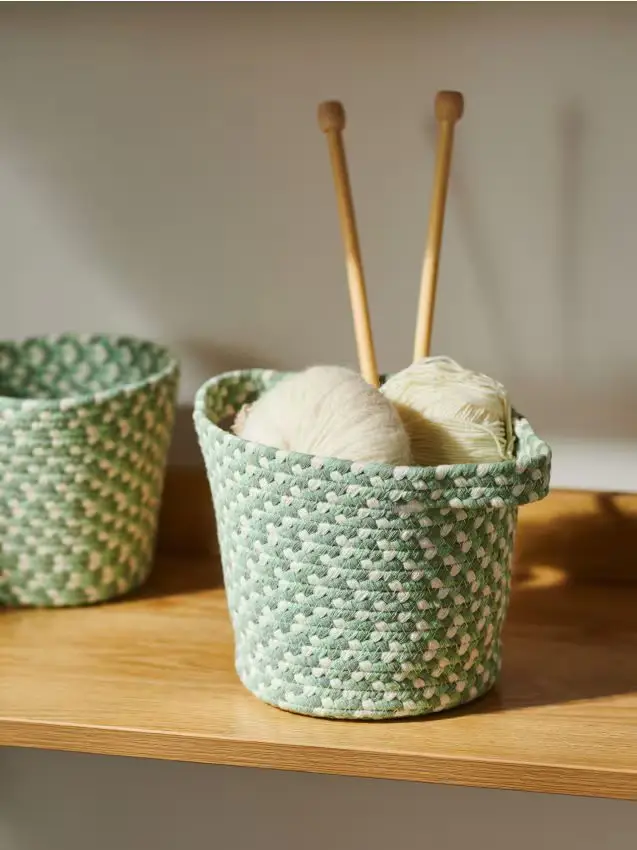 Cesto portaoggetti - verde pallido