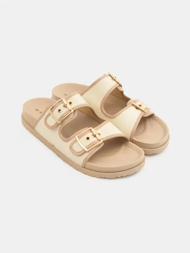 Ciabatte con due cinturini - caffè Caffè