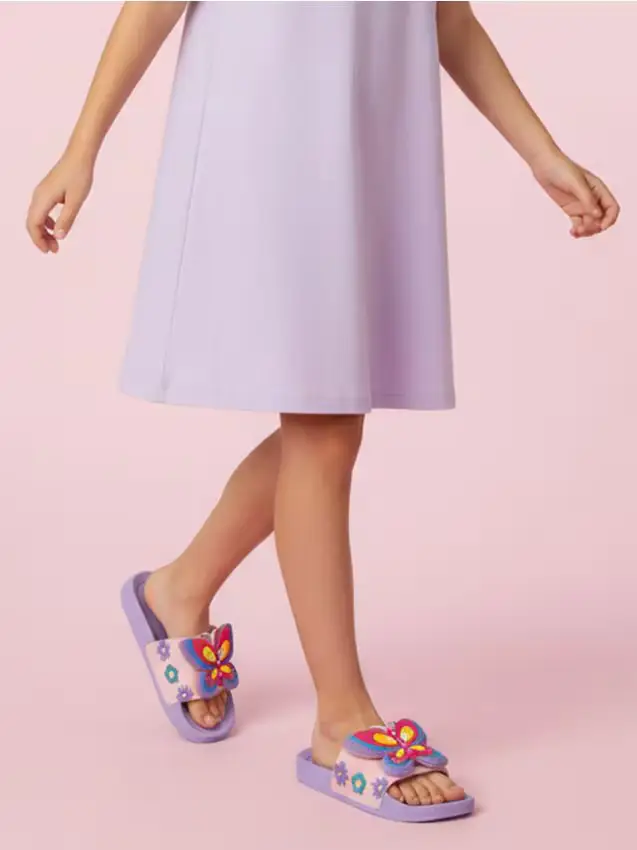 Ciabatte con farfalla 3D - lavanda