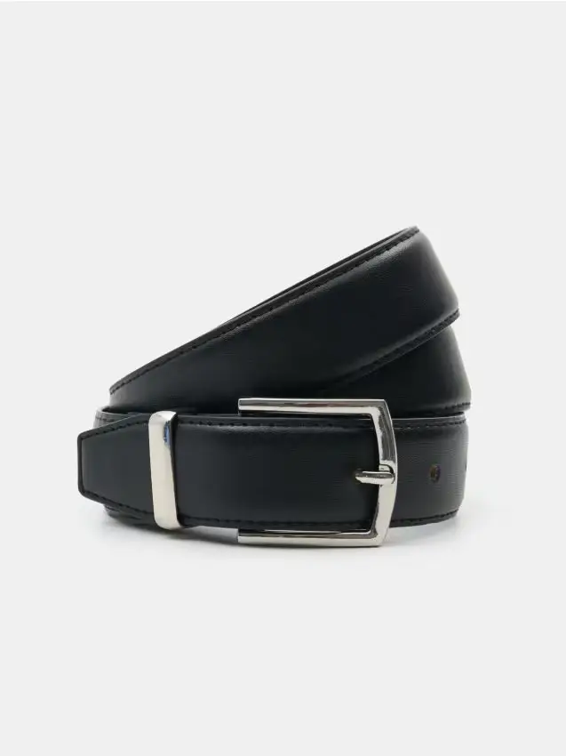 Cintura con fibbia metallica - nero