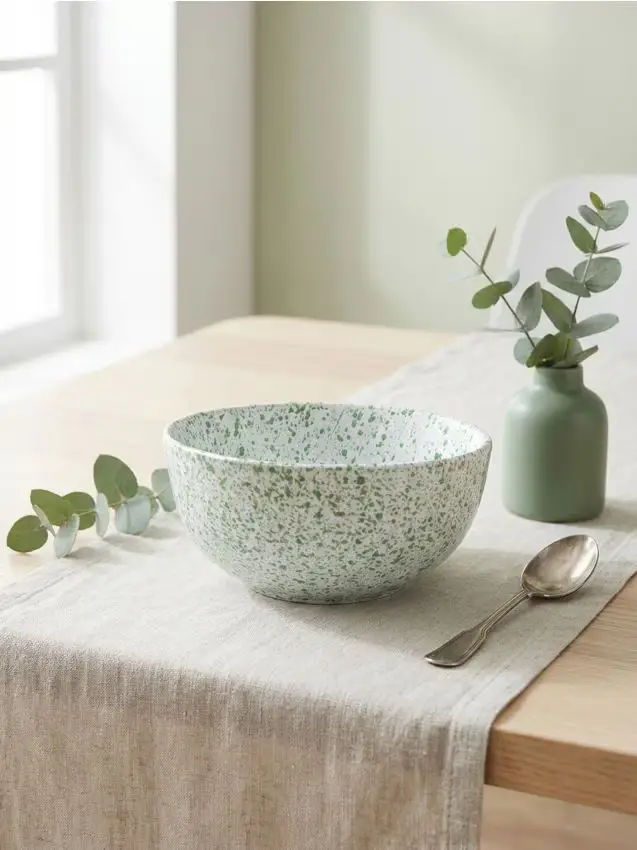 Ciotola con motivo a spruzzi - verde pallido