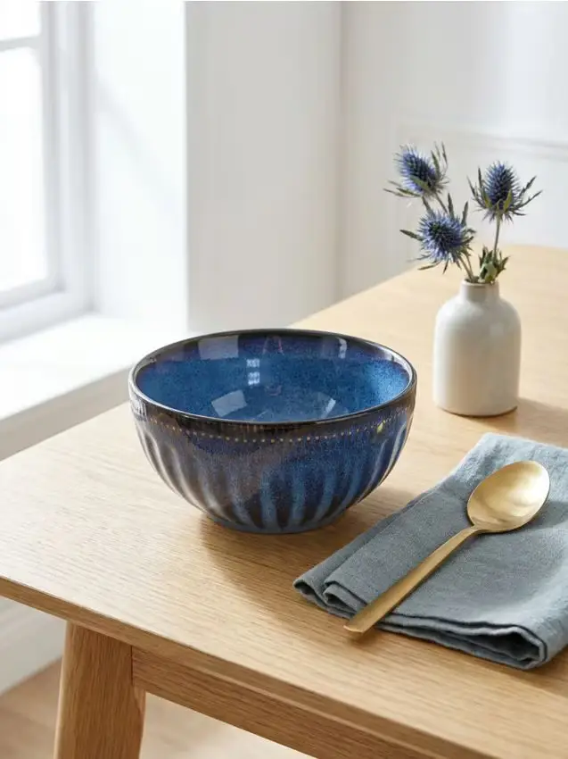 Ciotola decorativa con bordo decorativo - azzurro