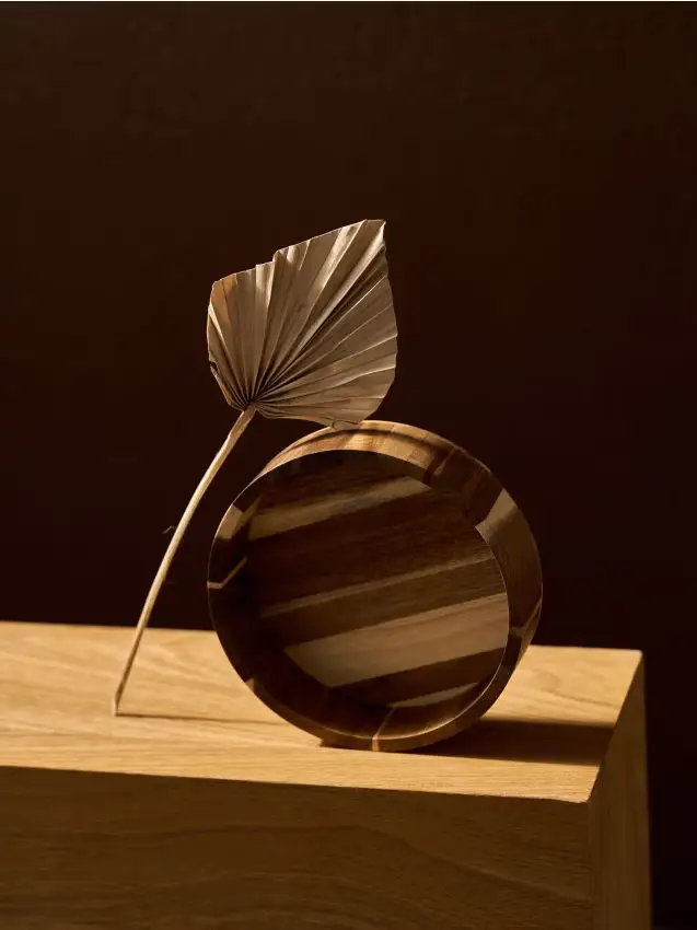 Ciotola decorativa in legno - beige