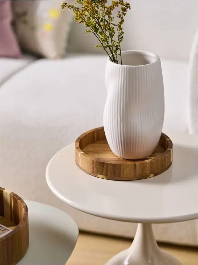 Ciotola decorativa in legno - beige