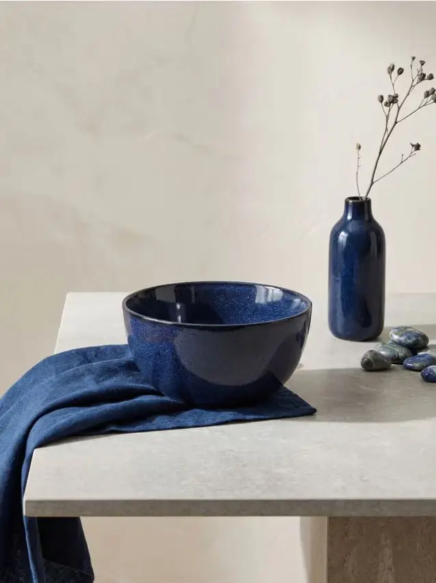 Ciotola in ceramica tinta unita - blu scuro