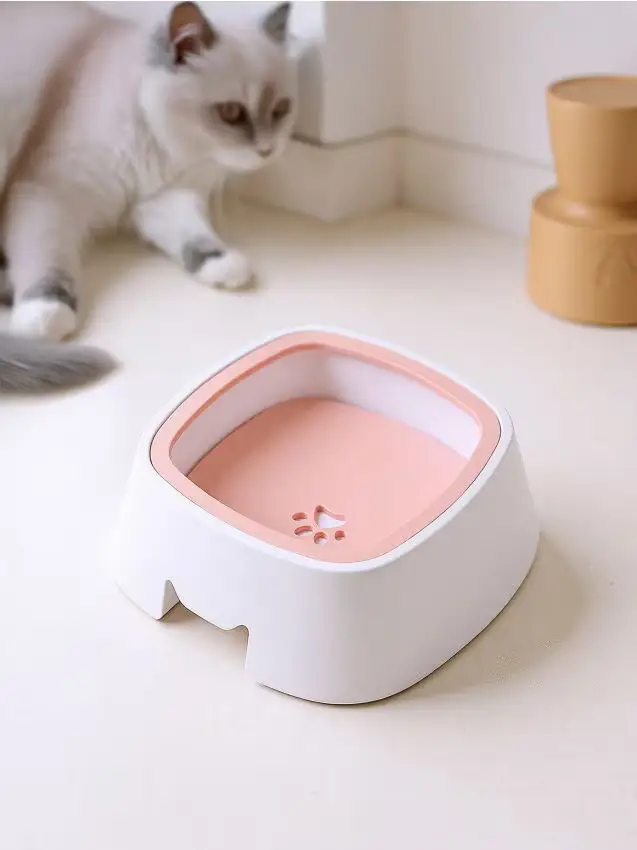 Ciotola per cani e gatti con pannello galleggiante - rosa pastello