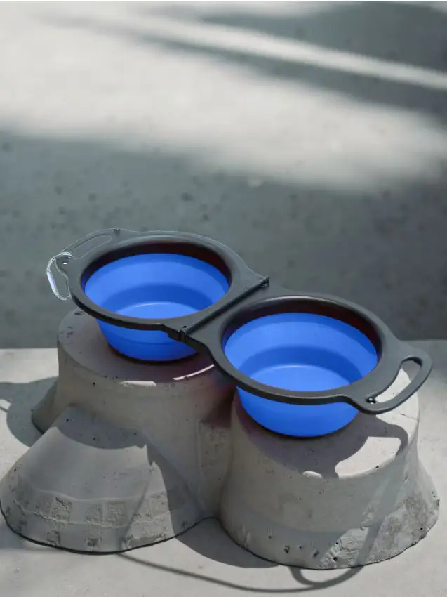 Ciotole pieghevoli per cani e gatti 2 pezzi - blu pallido