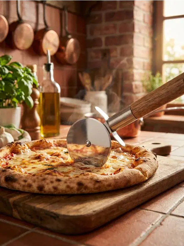 Coltello per pizza - marrone