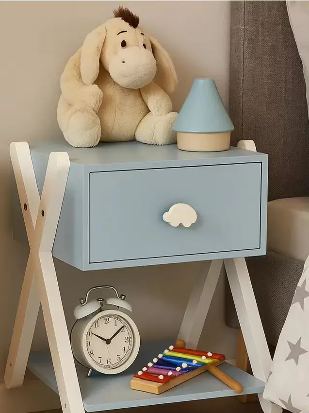 Comodino con cassetto - blu pallido