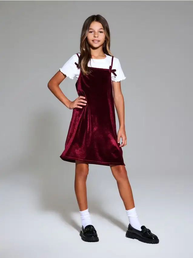 Completo abito e maglietta - bordeaux