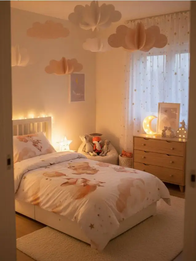 Completo di biancheria da letto in cotone con animali - bianco