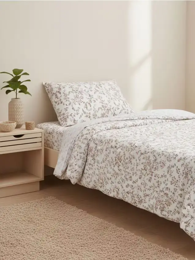 Completo di biancheria da letto in raso - beige