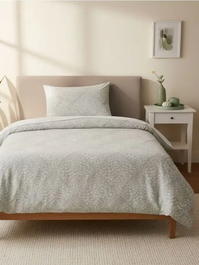 Completo di biancheria da letto in raso - grigio chiaro