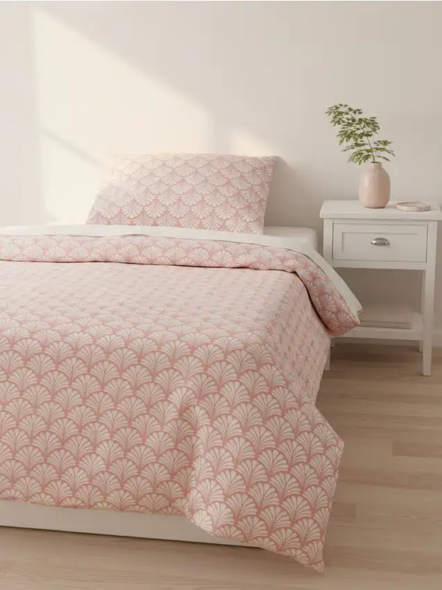 Completo di biancheria da letto in raso - rosa pastello