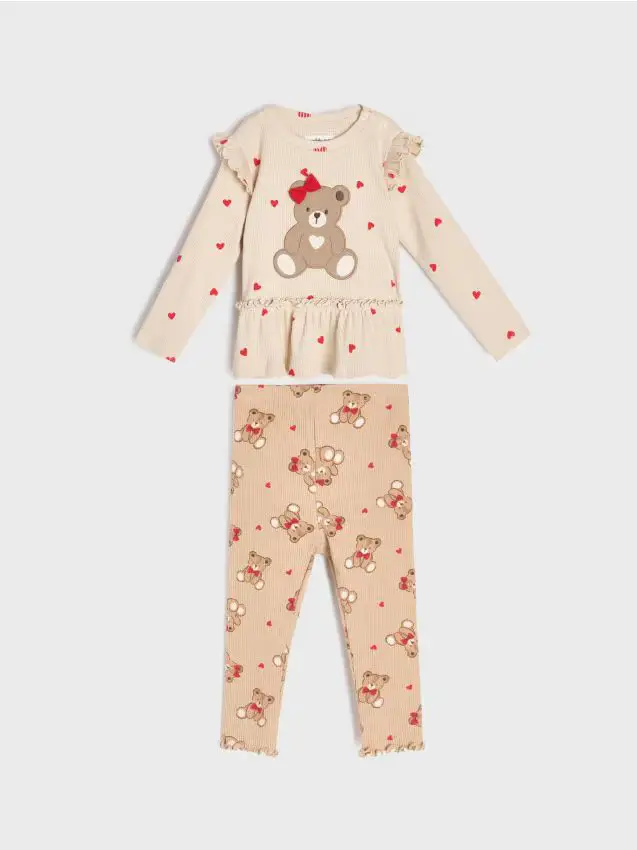 Completo felpa e pantaloni - beige