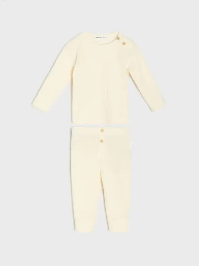 Completo felpa e pantaloni - panna