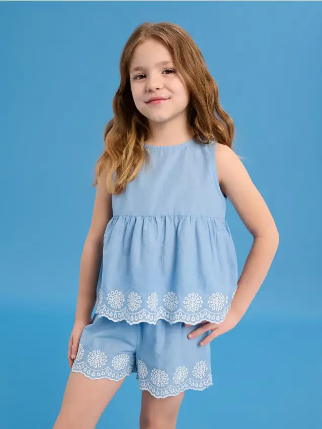 Completo in cotone per l estate - blu