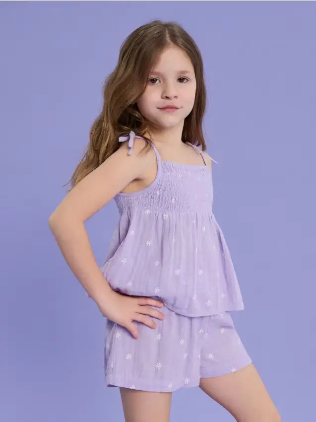 Completo in cotone per l estate - viola