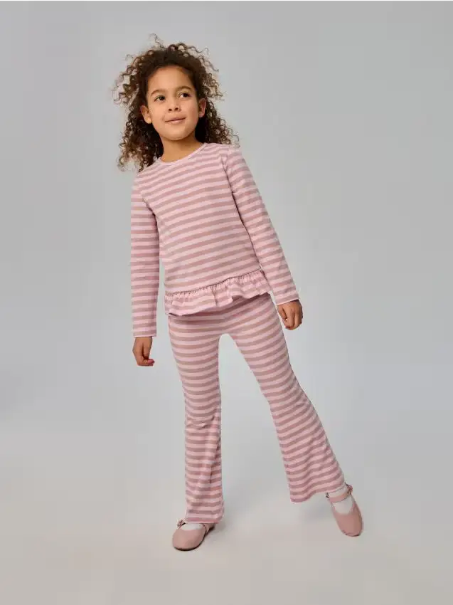 Completo in maglia di cotone a righe - multicolor