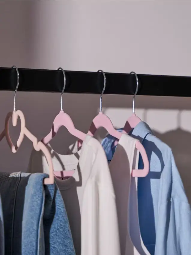 Confezione da 10 grucce - rosa pastello