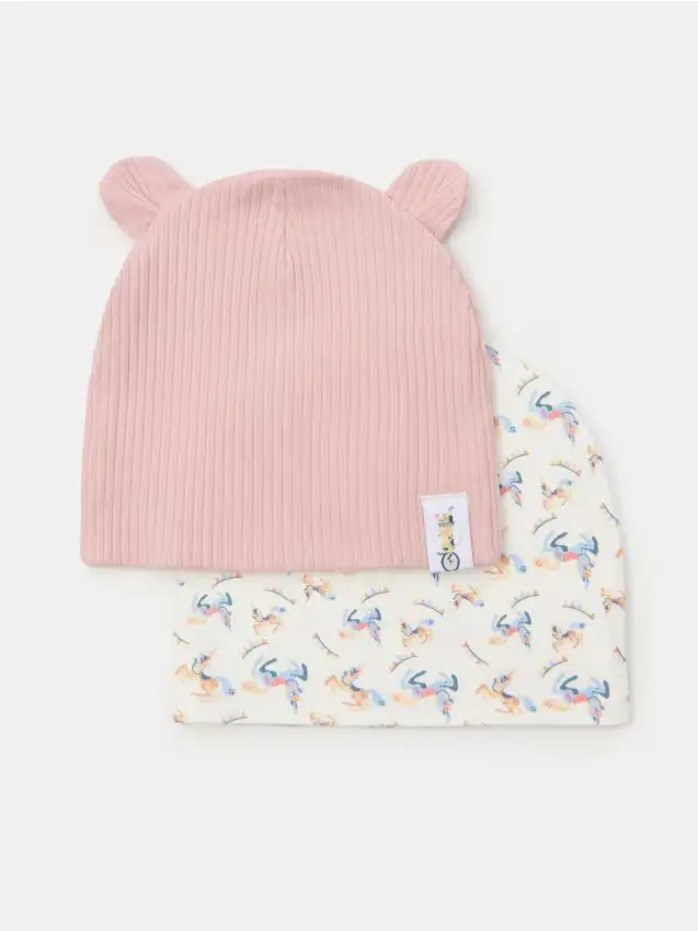 Confezione da 2 berretti - rosa pastello