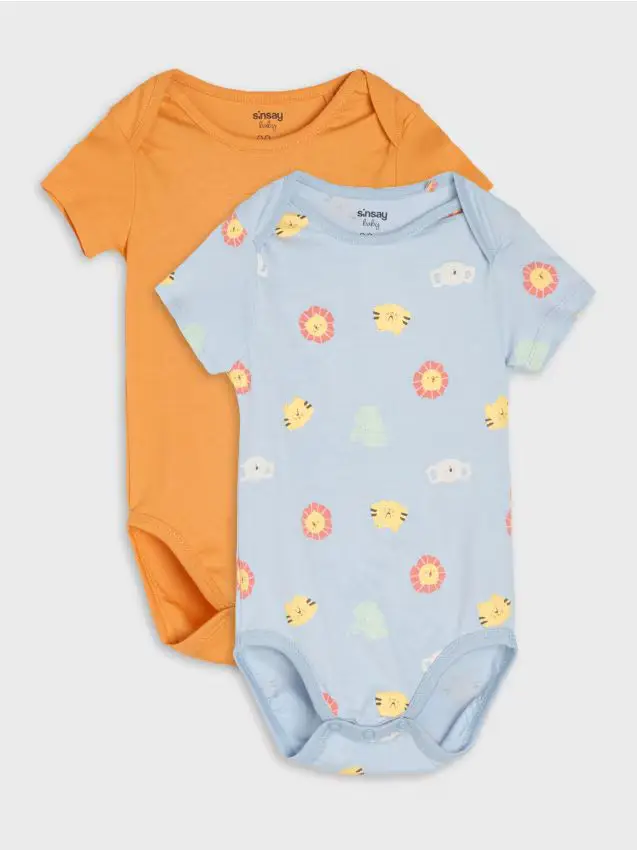 Confezione da 2 body in cotone - blu pallido